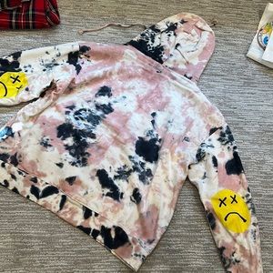 Tie dye smiley face hoodie